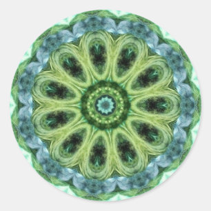 Adesivo Redondo caleidoscópio verde de turquesa