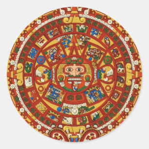 Adesivo Redondo Calendário Antigo Maya Aztec (detalhes)