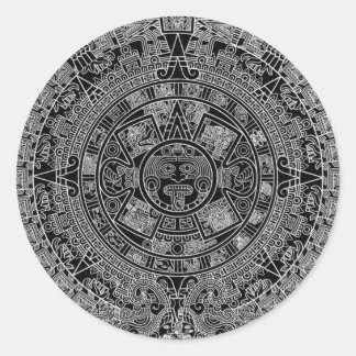 Adesivo Redondo Calendário Asteca Mayan (preto) 12.21.2012
