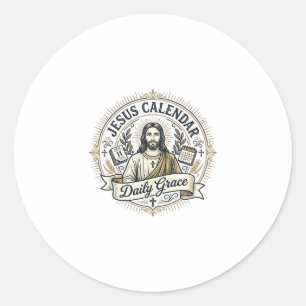 Adesivo Redondo Calendário de Jesus Graça Diária Calendário de Jes