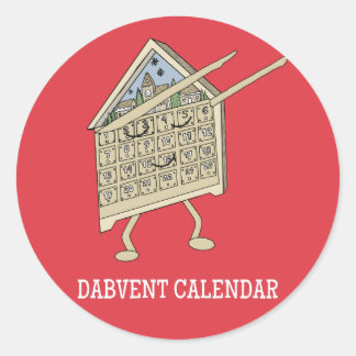 Adesivo Redondo Calendário do Advento com Dabbing Divertido Cristã