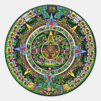 Adesivo Redondo Calendário do Aztec