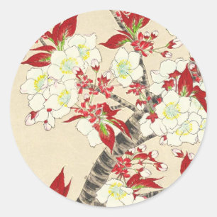 Adesivo Redondo Calendário Floral do Japão de Kawarazaki Shodo