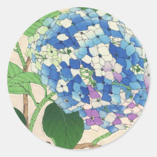 Adesivo Redondo Calendário Floral do Japão de Kawarazaki Shodo