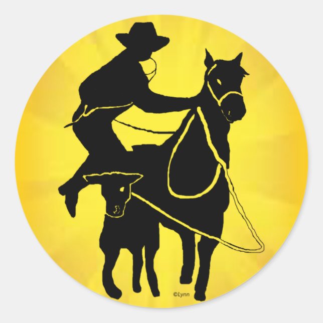 Adesivo Redondo Calf Roper 303 (Frente)