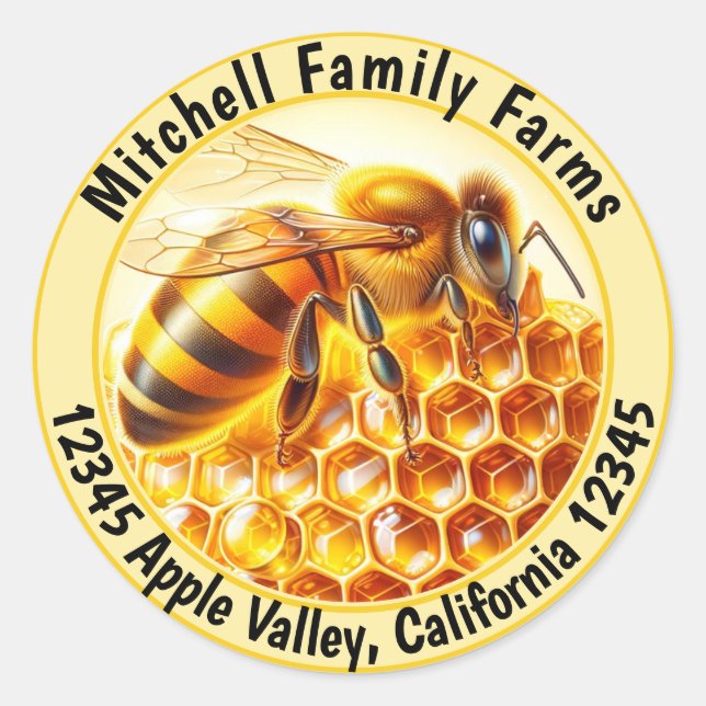 Adesivo Redondo Calha de Mel Pura (Frente)