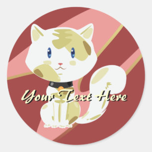 Adesivo Redondo Calico Cat Stickers