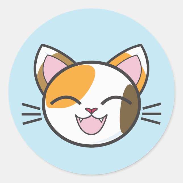 ADESIVO REDONDO CALICO CAT STICKERS (Frente)