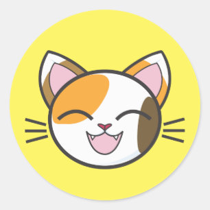 ADESIVO REDONDO CALICO CAT STICKERS
