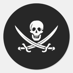 Adesivo Redondo Calico Jack Flag Pirate