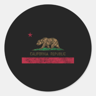 Adesivo Redondo California Bear Republic State Flag 1846