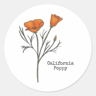 Adesivo Redondo California Poppy
