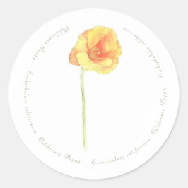 Adesivo Redondo California Poppy