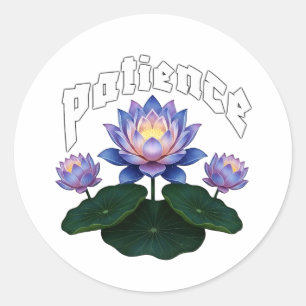 Adesivo Redondo Caligrafia Árabe Sabr Paciência - Flor de Lótus Ze