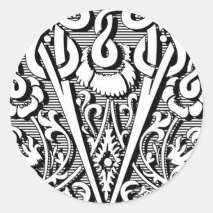 Adesivo Redondo caligrafia celta - letra V do monograma do renasci