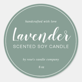 Adesivo Redondo Caligrafia Chic Candle Homemade Soy Calliografia D