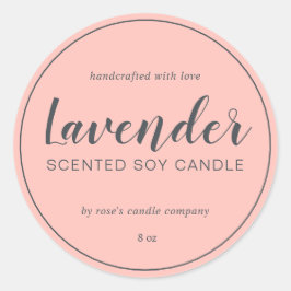Adesivo Redondo Caligrafia Chic Candle Pink