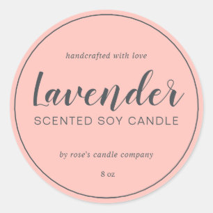 Adesivo Redondo Caligrafia Chic Candle Pink