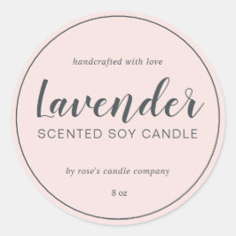 Adesivo Redondo Caligrafia Chic Candle Pink