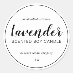 Adesivo Redondo Caligrafia Chic Chic Chade Homemade Soy White