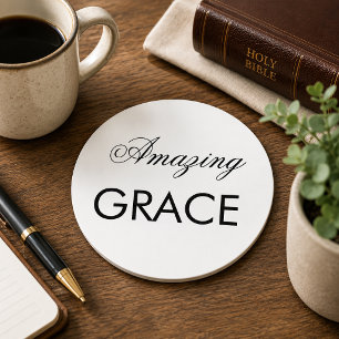Adesivo Redondo Caligrafia de Amazing Grace