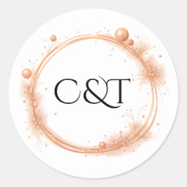 Adesivo Redondo Caligrafia de Casamento com Faíscas Elegante
