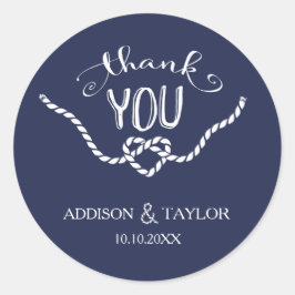 Adesivo Redondo Caligrafia de casando Obrigado