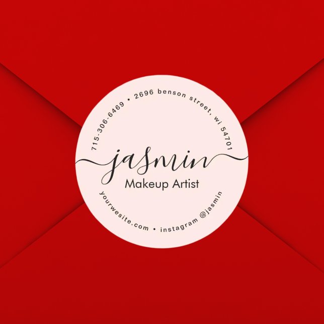 Adesivo Redondo Caligrafia de cinzas corporativas - Personalizada  (Criador carregado)