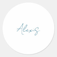 Caligrafia de Nome Script Simples Branco Azul