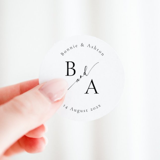 Adesivo Redondo Caligrafia de Script Elegante Favorita Clássico (Criador carregado)