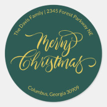 Caligrafia de Script Feliz Natal Endereço de Devol