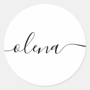 Adesivo Redondo Caligrafia de Script Simples