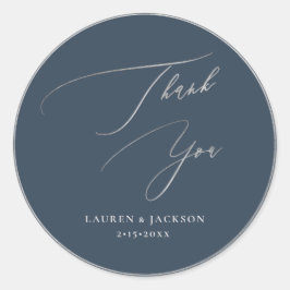 Adesivo Redondo Caligrafia do ArtsApp Silver Muito Obrigado, Faça 