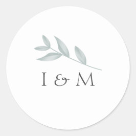 Adesivo Redondo Caligrafia elegante Casamento Botânico