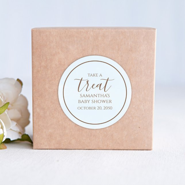 Adesivo Redondo Caligrafia em chá de fraldas Curva Azul (Criador carregado)