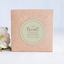 Adesivo Redondo Caligrafia em Cuta do chá de fraldas Script Neutro