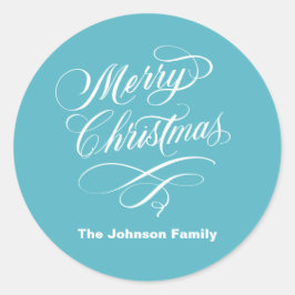 Adesivo Redondo Caligrafia Feliz Natal