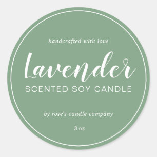 Adesivo Redondo Caligrafia Mineral de Soy Candle Homemade