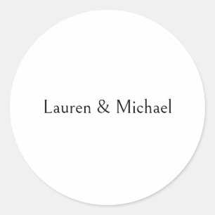 Adesivo Redondo Caligrafia Minimalista Elegante Branca Negra