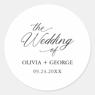 Adesivo Redondo Caligrafia Moderna Elegante Negra