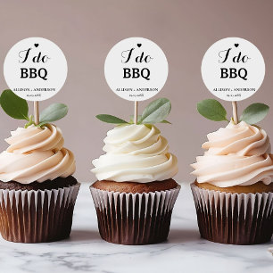 Adesivo Redondo Caligrafia moderna eu faço churrasco chá de panela