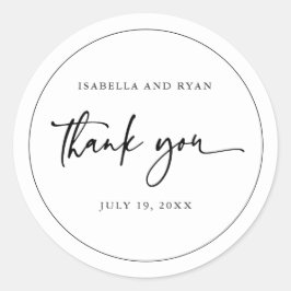 Adesivo Redondo Caligrafia Moderna Negra e Branca