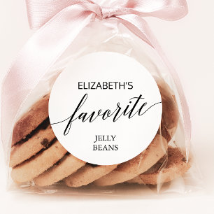 Adesivo Redondo Caligrafia preta elegante sua e seu favorito