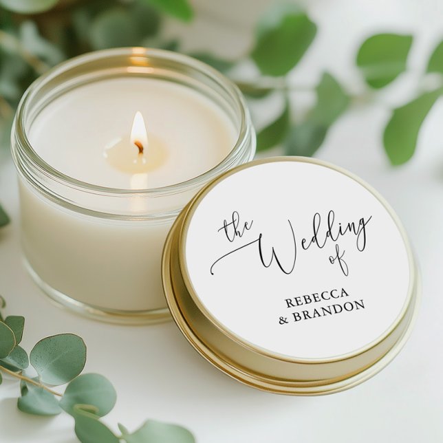 Adesivo Redondo Caligrafia Simples Casamento Russo Negro e Branco (Criador carregado)