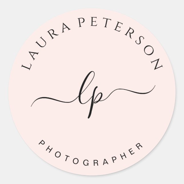 Adesivo Redondo Caligrafia simples e elegante (Frente)