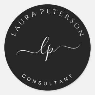 Adesivo Redondo Caligrafia simples e elegante