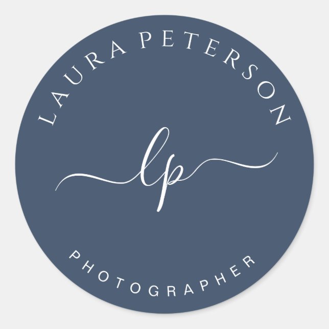 Adesivo Redondo Caligrafia simples e elegante (Frente)