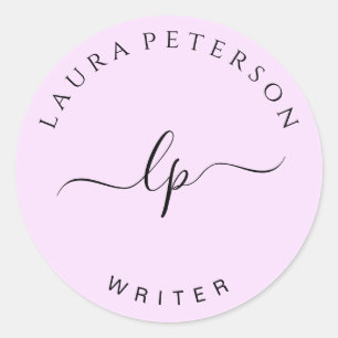 Adesivo Redondo Caligrafia simples e elegante