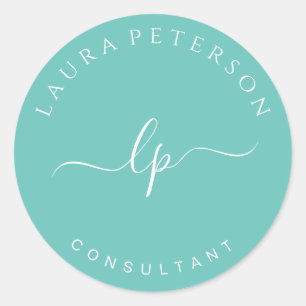 Adesivo Redondo Caligrafia simples e elegante