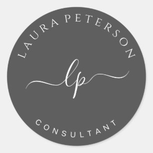 Adesivo Redondo Caligrafia simples e elegante de script